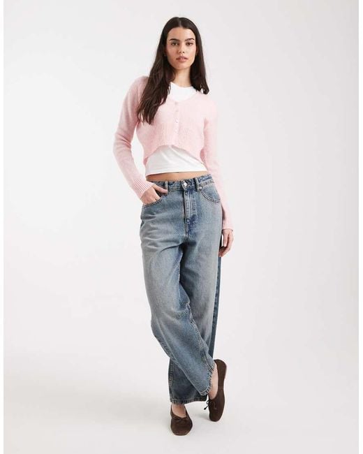 Miss Selfridge Pink Fluffy Crop Cardigan