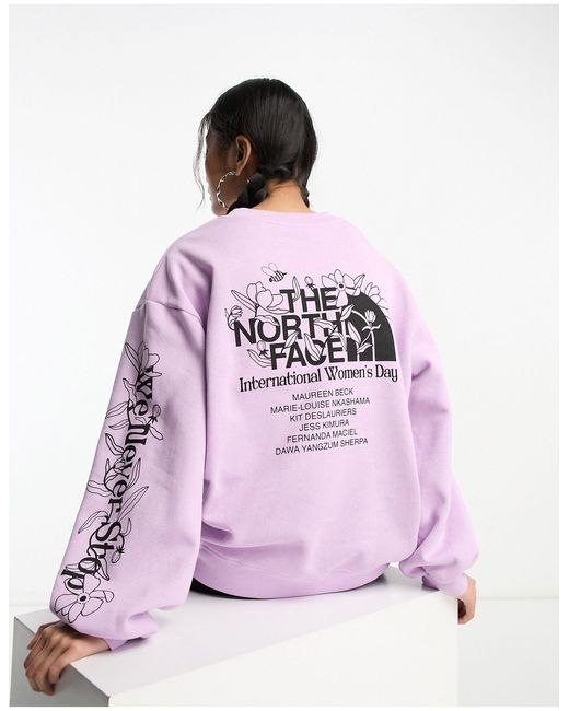 The North Face Pink International Womens Day Oversized Back Print Sweatshirt
