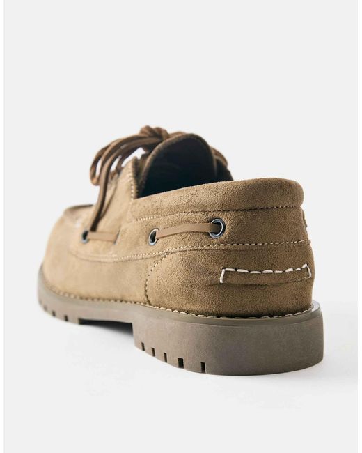 Pull&Bear Schnür-bootsschuhe in Brown für Herren