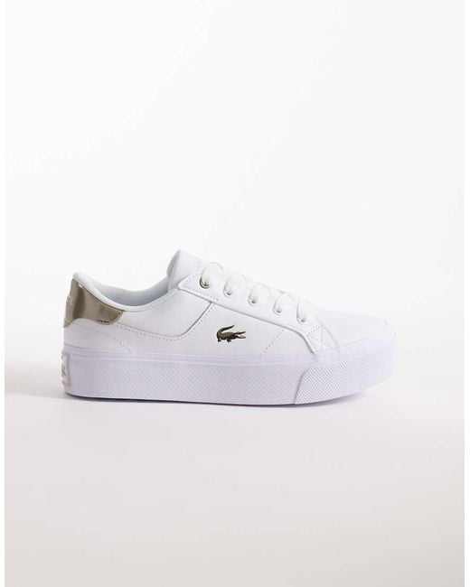 Lacoste White Ziane Logo Leather Chunky Trainers