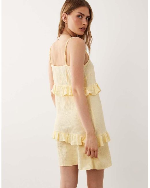 New Look Natural Tiered Mini Sundress