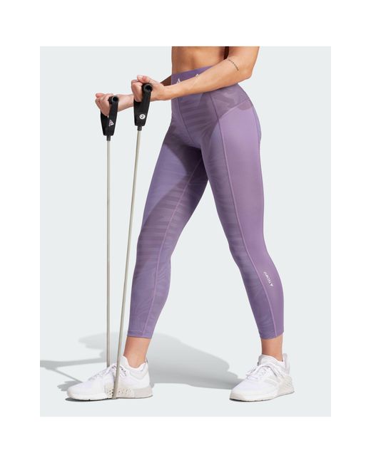 Adidas - techfit - leggings alla caviglia con stampa di Adidas Originals in Purple