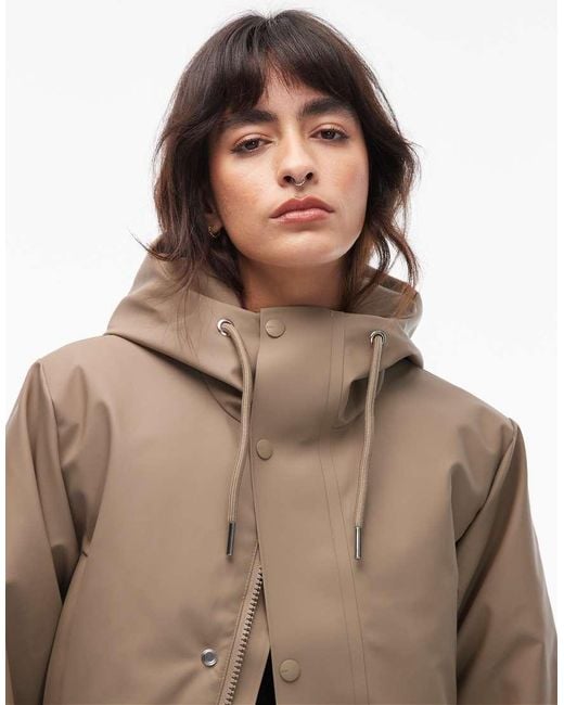Rains Brown 21500 Nome Waterproof Parka Jacket With Drawstring Detail