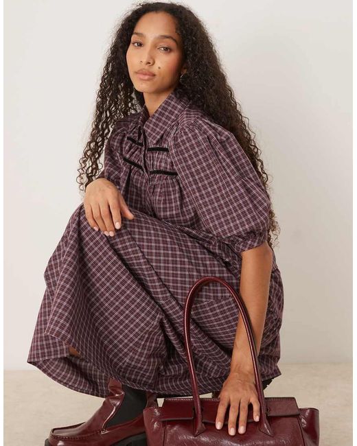 Glamorous Geruite Maxi-Rok Met Verlaagde Taille in het Multicolor