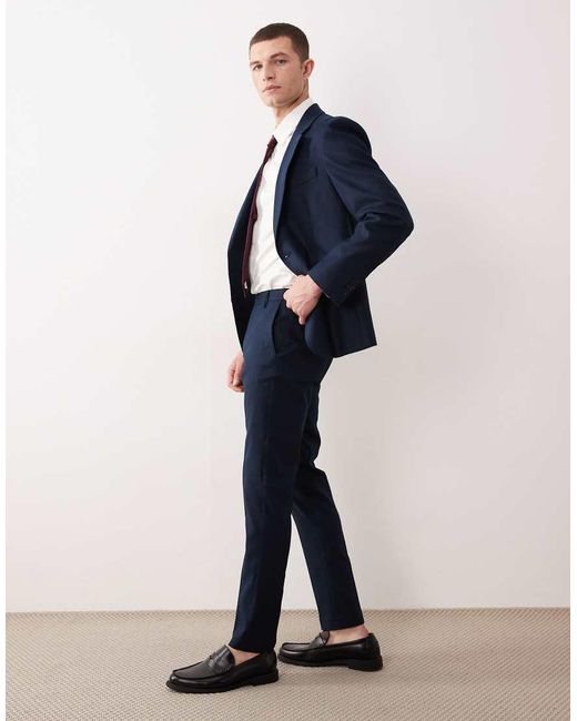 ASOS Blue Skinny Suit Trousers for men