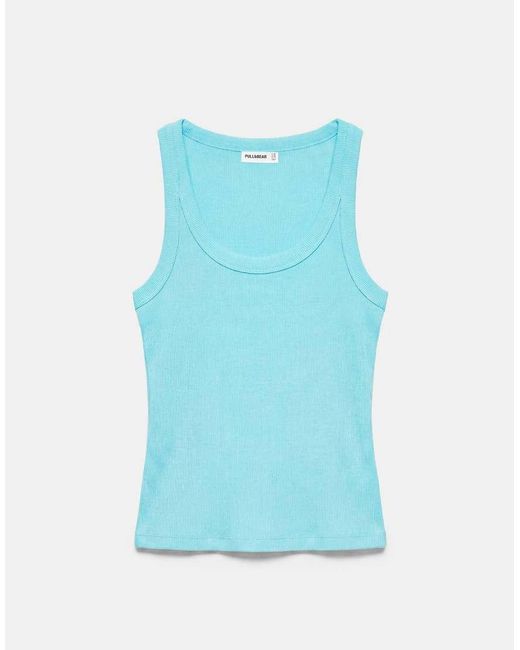 Pull&Bear Blue Basic Tank Top