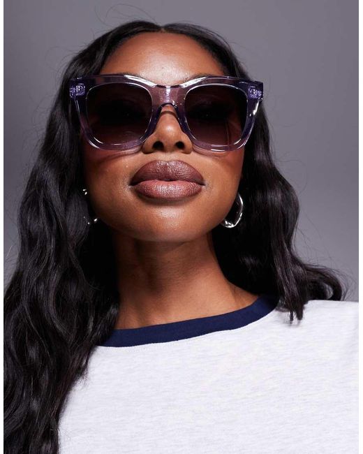 Quay Gray Quay Busy Busy Oversized Square Sunglasses