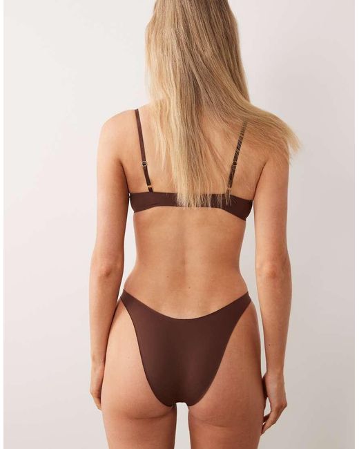 ASOS Brown Carla Smoothing High Leg Brazilian Briefs