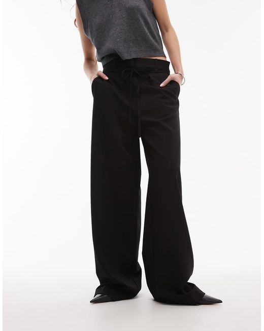 Pantaloni Sartoriali Neri Con Pieghe Sul Davanti E Allacciatura di Mango in Black