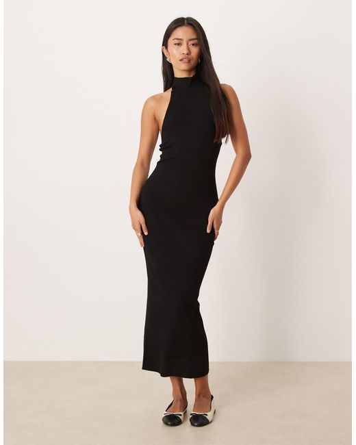 Gina Tricot Natural Sleeveless Knit Turtleneck Maxi Dress