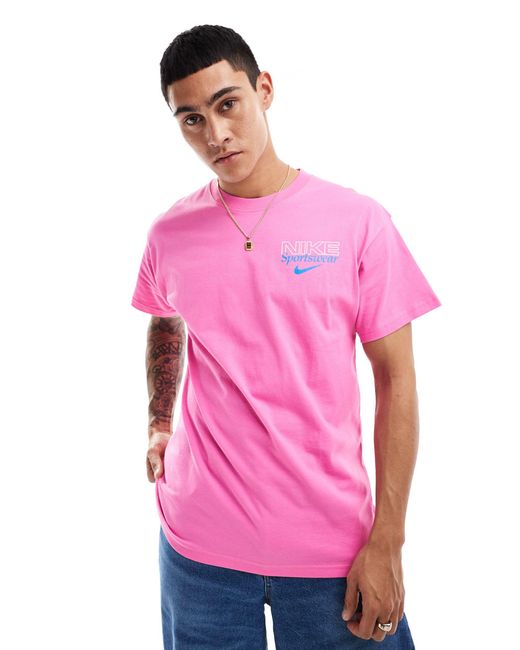 Nike Pink Graphic Back Print T-shirt for men