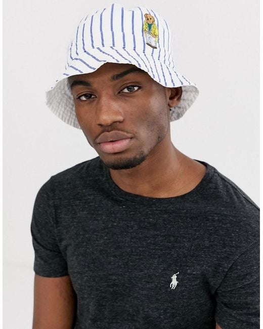 Polo Ralph Lauren Bear Reversible Bucket Hat White for men