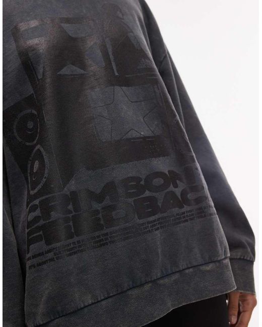 ASOS Gray Oversized Sweat With Vintage Band Graphic