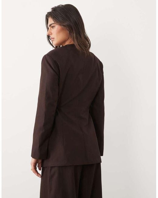 ASOS Black Linen Tie Side Blazer