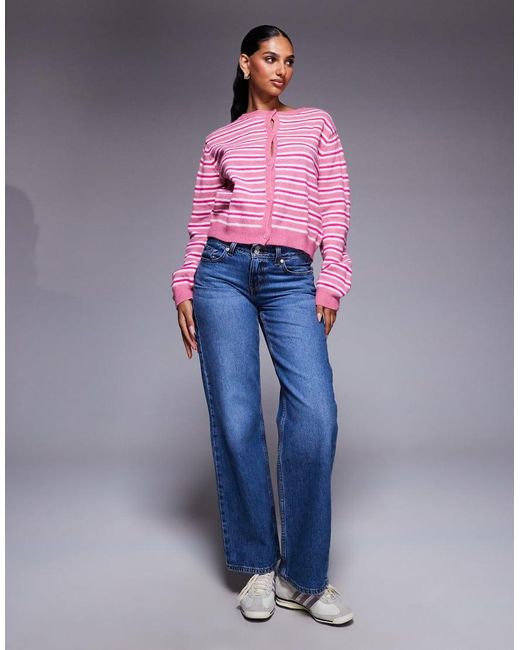 Cárdigan A Rayas Rosas Abotonado Heavenly Dream De Princess Polly de color Pink