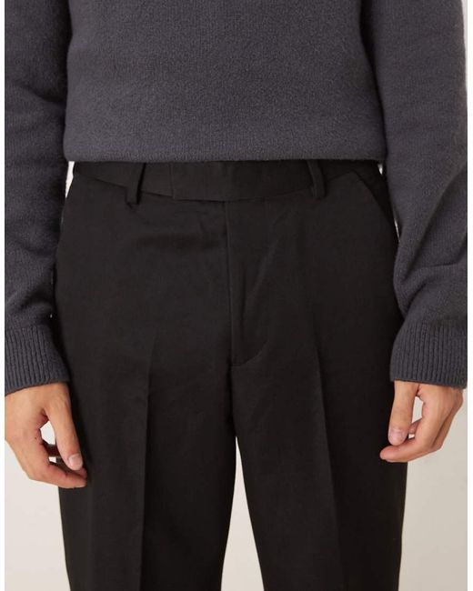 ASOS Black Smart Wide Leg Trousers for men