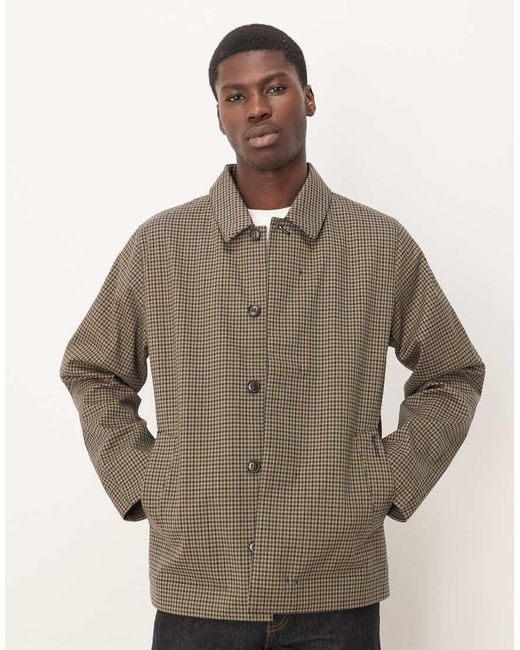 Barbour Brown Lorden Check Short Showerproof Jacket for men