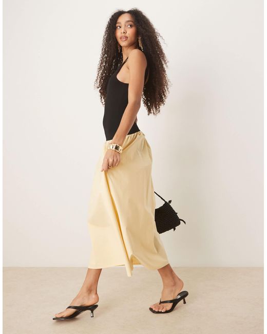 ASOS Natural – maxikleid aus popelinemix
