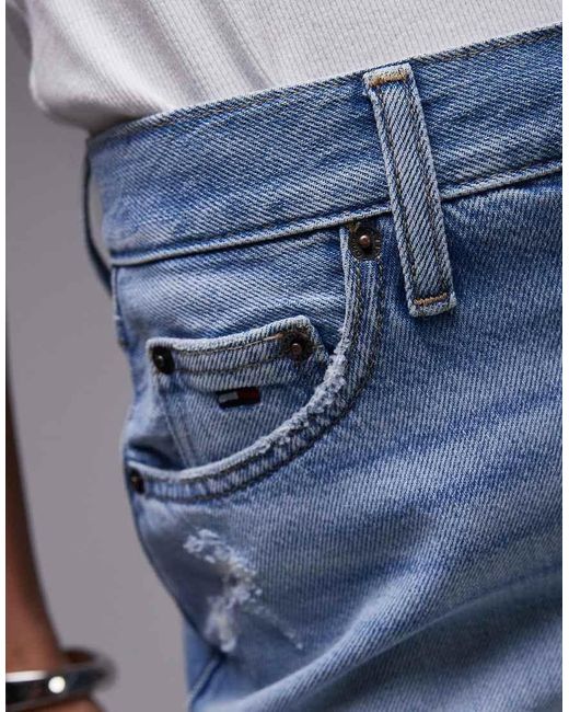 Pantaloncini Di Jeans Hot Pants Chiaro di Tommy Hilfiger in Gray