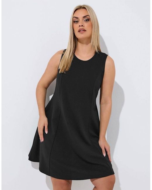 Yours Clothing Black Seam Detail Mini Dress