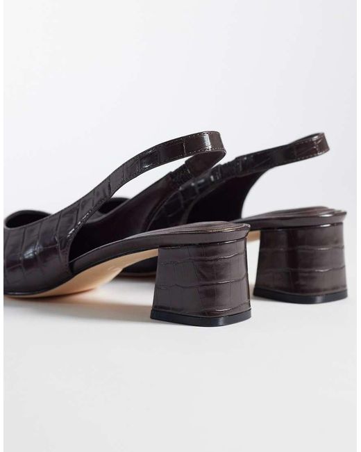 SEQWL Natural Sorrento Sling Back Low Block Heeled Shoes