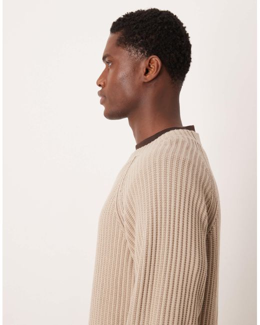 Pull côtelé à manches raglan - beige SELECTED pour homme en coloris Natural