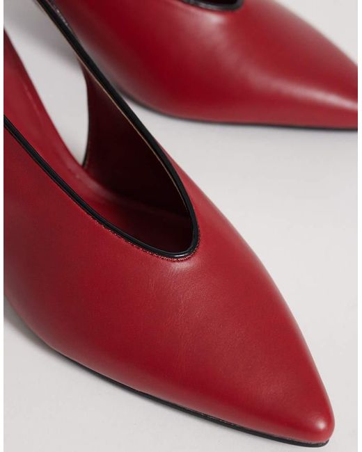 Glamorous Brown Slingback Kitten Heel Shoes