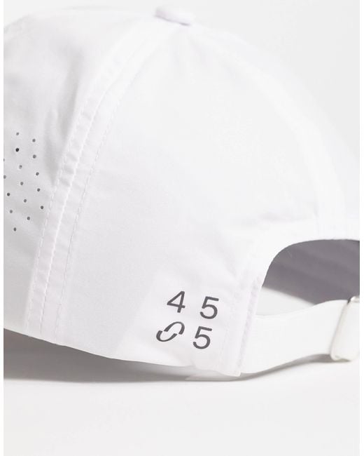 4505 White Quick Dry Performance Adjustable Running Cap