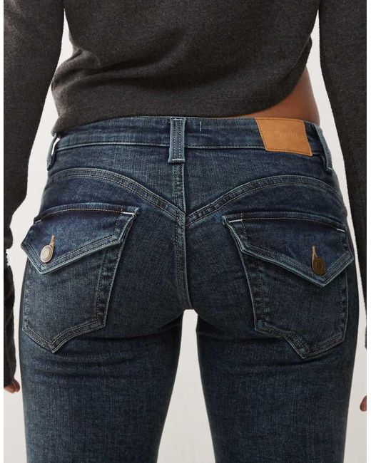 Monki Blue Curved Yoke Jeans