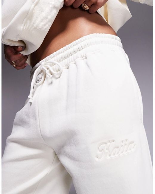 Kaiia Blue Cotton Rich Embossed Script Logo Trackies