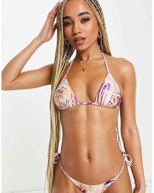 Free Society Multicolor Mix And Match Triangle Bikini Top