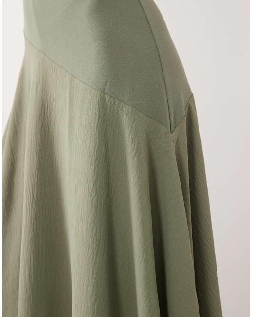 ASOS Green Hybrid Midi Dress With Asymmetric Drop Waist