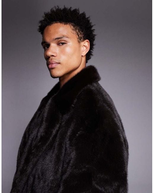 Cappotto Taglio Lungo Oversize di ASOS in Black da Uomo