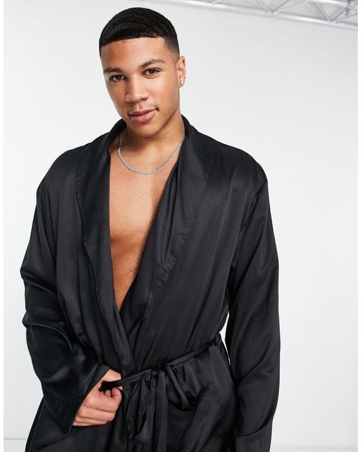 New Look Satijnen Badjas in het Zwart voor heren | Lyst NL