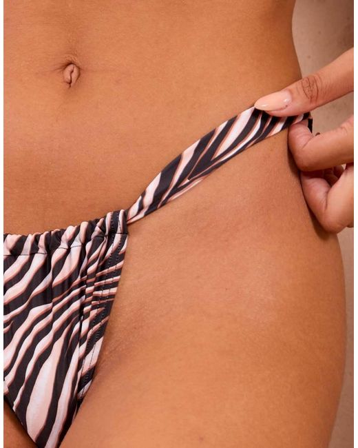 Wolf & Whistle Brown Fuller Bust X Georgia Bayliss High Rise Bikini Bottom
