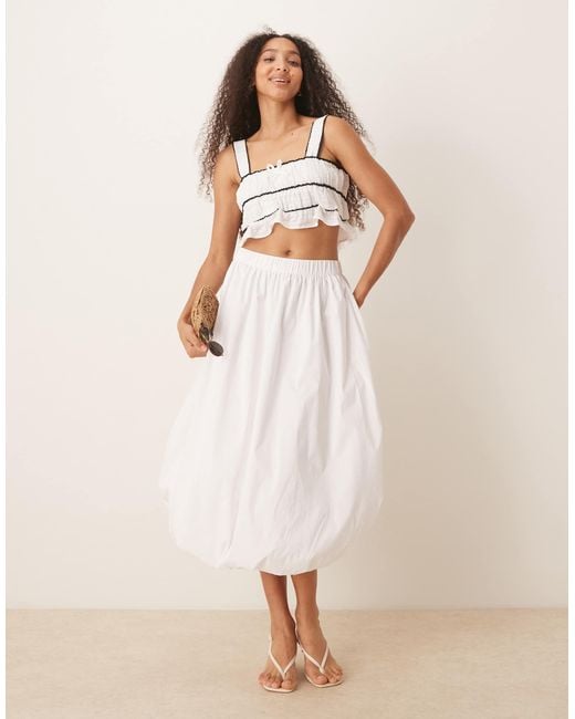 Jdy Natural Bubble Hem Midi Skirt