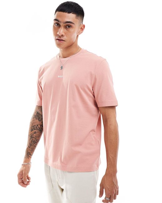 Boss Pink Tchup Logo T-shirt for men