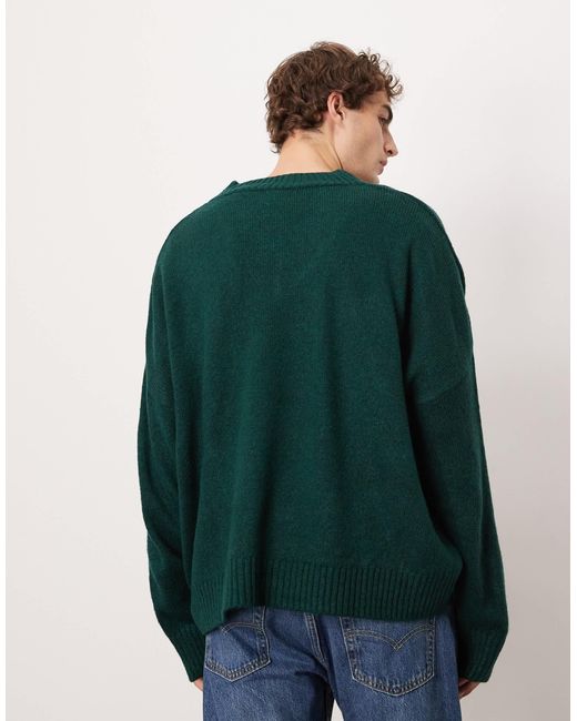 ASOS – kastiger strickpullover in Green für Herren
