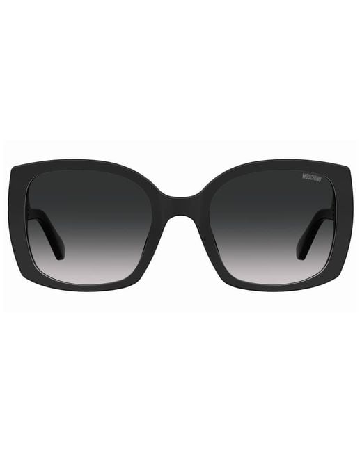 Moschino Black Square Sunglasses With Dark Ombre Lenses