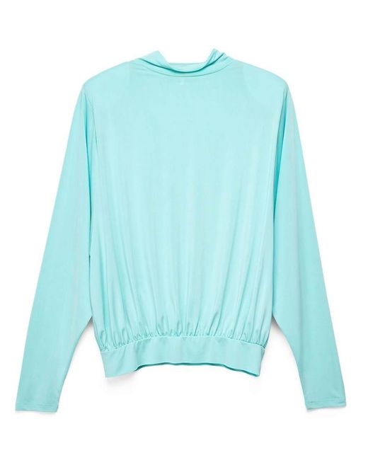 NA-KD Blue Shoulder Pad Volume Top