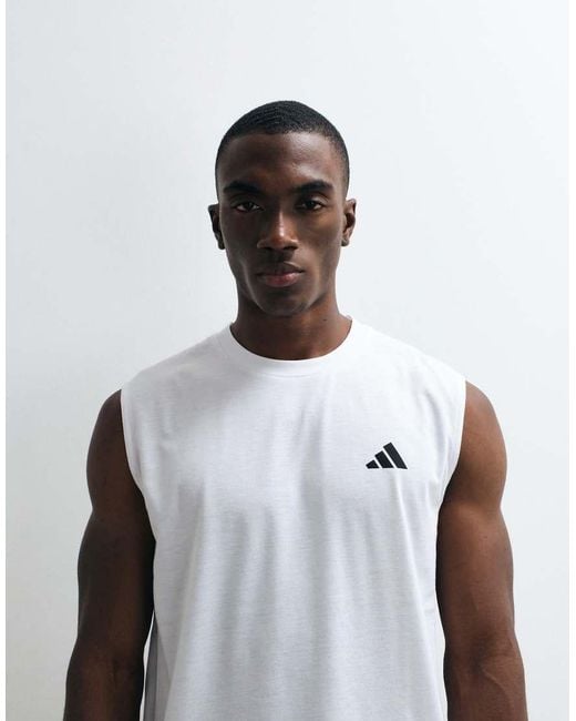 Adidas Originals White Workout Essentials Feelready Sleeveless T-Shirt for men