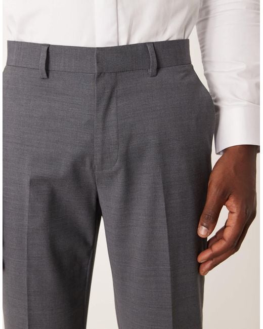 ASOS Natural Washable Wool Slim Suit Trouser for men