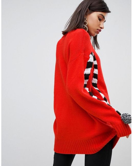 River Island Sweater With Lemur Motif 