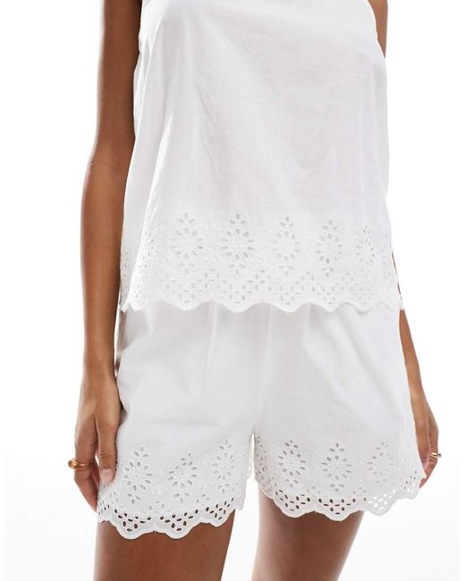 ONLY White Pointelle Detail Cami Top