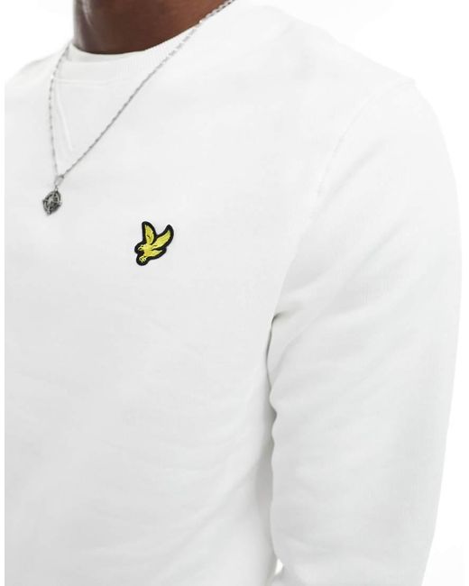Lyle & Scott White Crew Neck Sweatshirt for men
