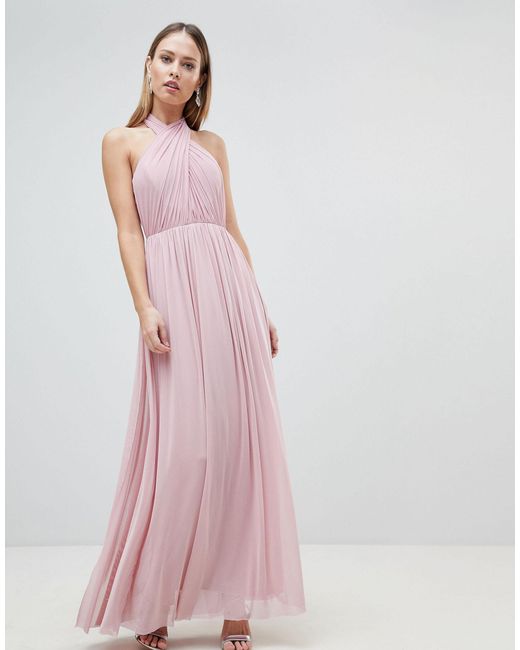 Lipsy Pink Multiway Maxi Chiffon Dress
