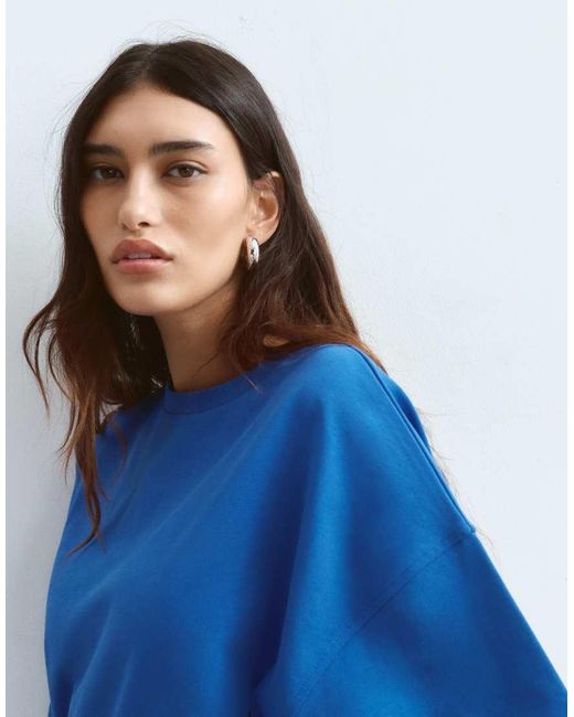 ARRANGE Blue Oversized Premium Heavy Weight T-shirt