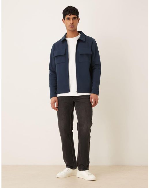 ASOS Blue Shacket With Chest Pockets for men