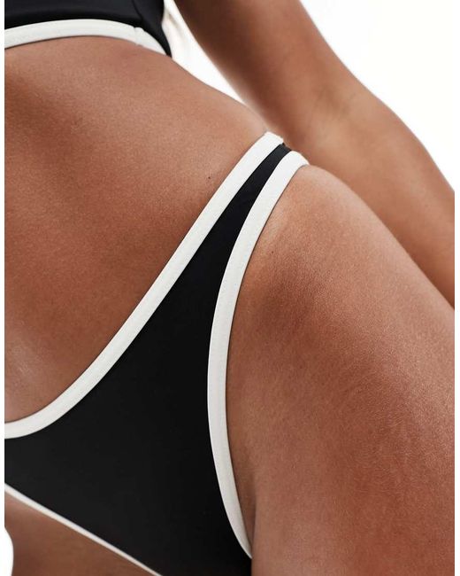 ASOS Black Mix And Match Contrast Binding High Leg Hipster Bikini Bottom