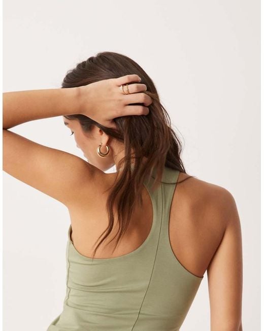 Abercrombie & Fitch Natural Scoop Neck Racerback Tank Top